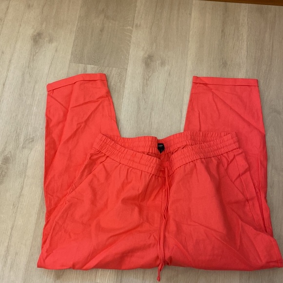 Pink J Crew Factory Linen Cotton Joggers - Picture 3 of 5